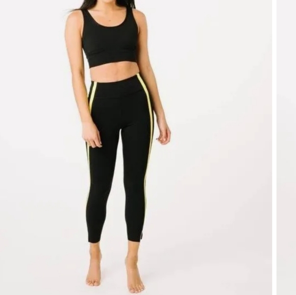 Zyia Active Black Neon Tape Luxe High-rise 7/8 Legging - Picture 10 of 11